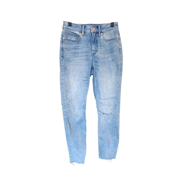 Lauren Conrad High-Rise Skinny Ankle Jeans Light Wash Distressed Womens 2 - Picture 1 of 4